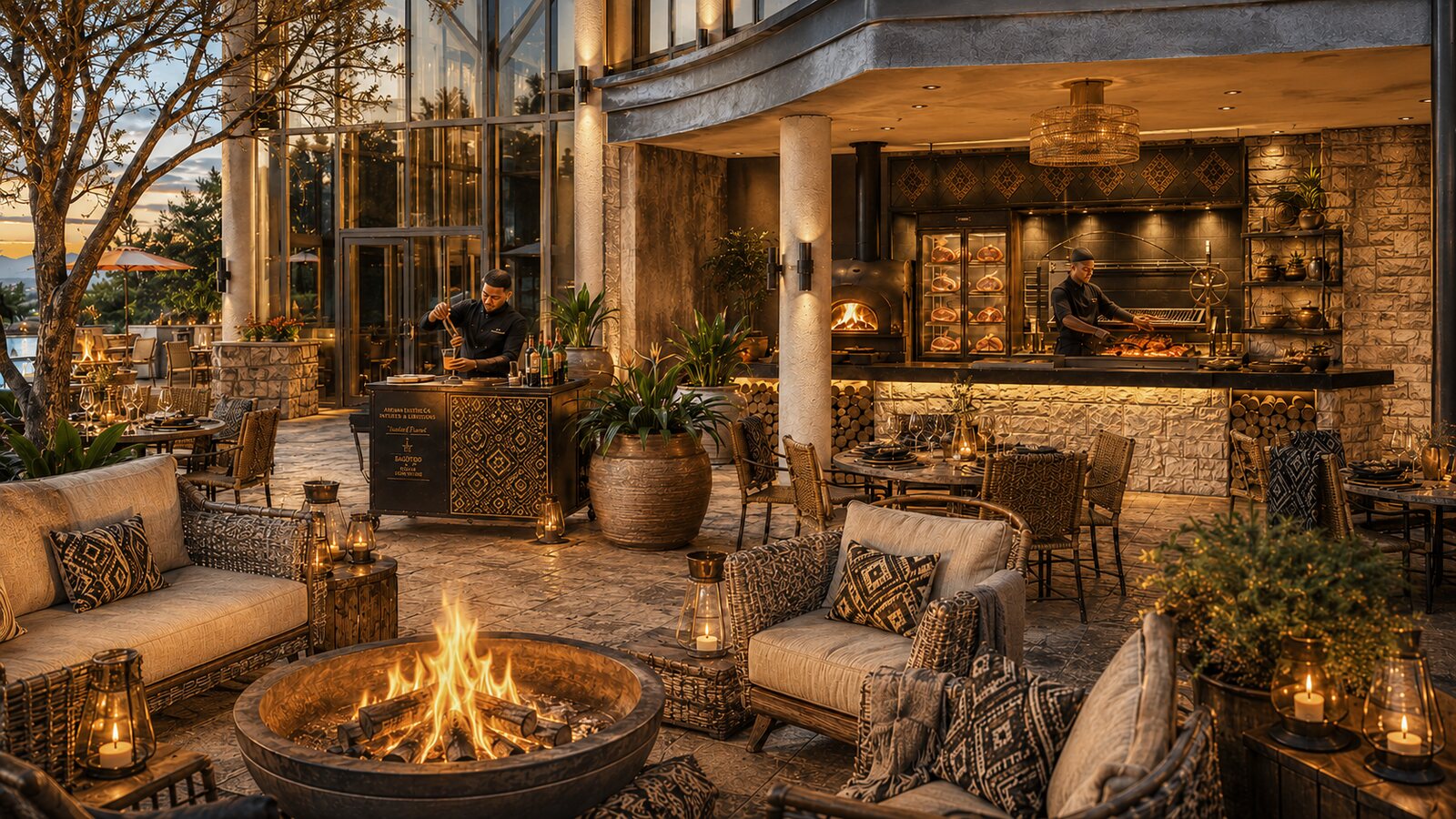 Avani Lesotho fire terrace lounge