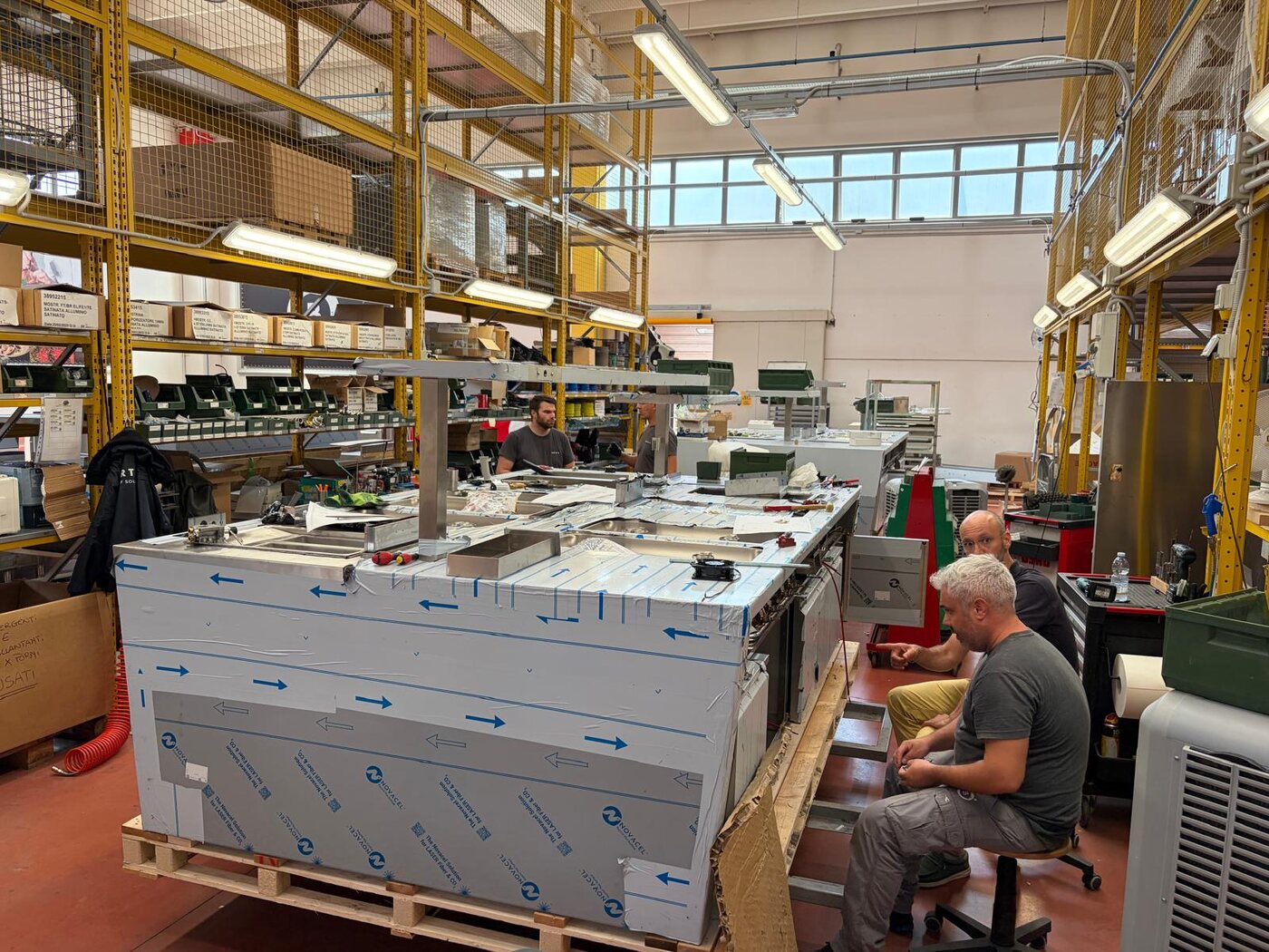Cooking block being fabricated in the Berto's factory in Italy
